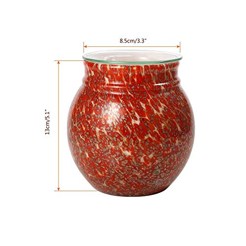 COOSA Colorful Glass Electric Incense Oil Warmer Wax Tart Burner Fragrance Candle Wax Warmer Night Light Aroma Decorative Lamp for Home Office Bedroom Living Room Gifts & Decor