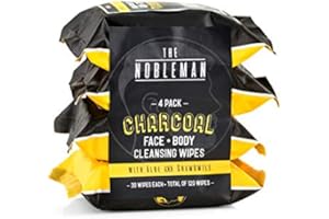 Men's Charcoal Face + Body Cleansing Wipes - 4 Pack (120ct)