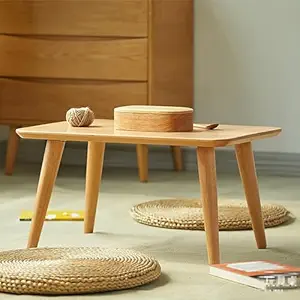 Craftsline Coffee Table Square Low Table (Height 30cm) Leisure Table for Bedroom/Living Room Japanese Style All Solid Wood Dining Table for Small Apartments (Size:60x40)