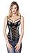 Charmian Women's Steampunk Gothic Lace Corset Bustier Faux Leather Bra Lingerie