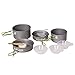 OUTAD 10pcs Outdoor Camping Cookware Portable Cooking Bowl Pot Pan Set for Picnic Outdoor Camping Hiking Backpacking