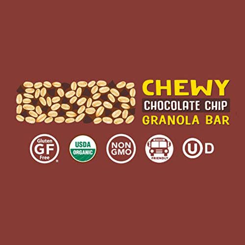 DON’T GO NUTS NUT-FREE ORGANIC CHEWY GRANOLA BARS, CHOCOLATE CHIP, 12 COUNT, NON GMO, GLUTEN FREE