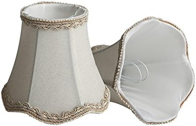 Epack European Style Lamp Shade, 2pcs Handcraft Fabrics Wall Lamp Clip-on Lampshade For Wall Sconce Lamp, Chandelier, Candle Lamp, Crystal Lamp (Cream)