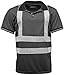 Men's Polo Shirts Hi Vis High Viz Visibility Short Sleeve Safety Work-wear Shirt Black