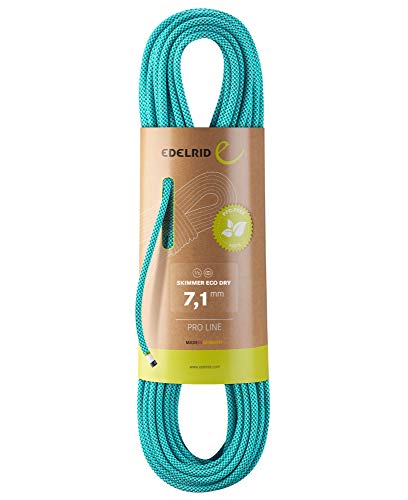 EDELRID Skimmer ECO Dry 7.1MM 50M Blau, Kletterseil, GröÃe 50 m - Farbe Icemint