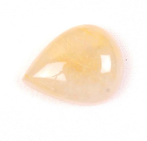14.50 CT. AMAZING 19X15MM PEAR CABOCHON NATURAL GOLDEN RUTILE QUARTZ GEMSTONES