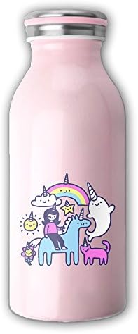 Unicorns Everywhere Vacuum Insulated Stainless Steel Travel Camping Hiking Cycling Mug - 12-Ounce Cup Pink