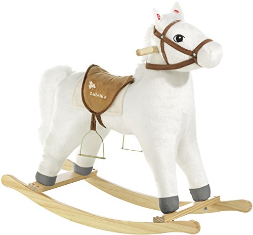 Bibi & Tina 735675 735675-Schaukelpferd Sabrina Bibi Blocksberg Plüschtier, White, Groß