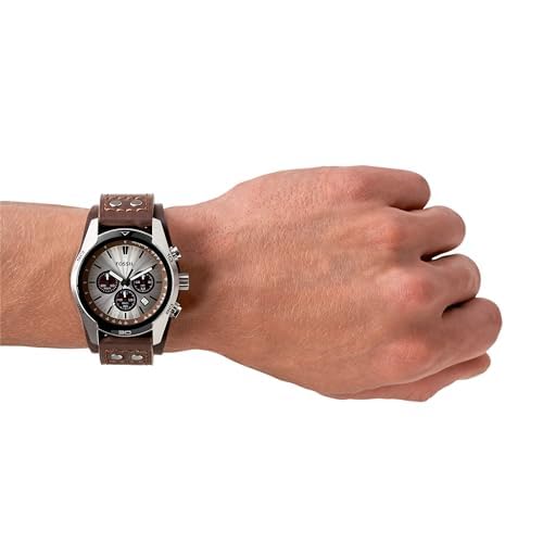 Fossil Men's Coachman Quartz Stainless Steel and Leather Chronograph Watch