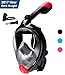 Dowellife Tubeless Full dry Full Face 180° Vision Diving Anti-Fog Snorkel Mask. No Chokes Water (black, Large&Extra large)