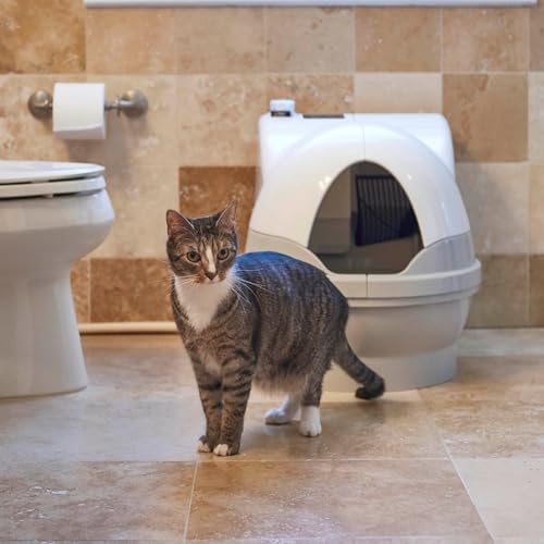 CatGenie A.I. Self-Cleaning Cat Litter Box with App Control, Automatic Self Washing, Flushing and Drying System, Reusable Washable Granules, No Scooping or Litter Replacement