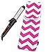 BCP 15 x 5 Inches Hot Pink Color Bold Chevron Water-resistant Neoprene Curling Iron Holder Flat Iron Curling Wand Travel Cover Case Bag Pouch