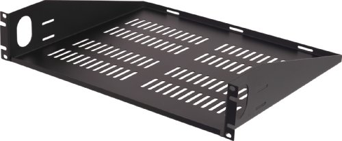 VMP ER-S2UV Universal Vented Two Space Equipment Rack Shelf (Black)