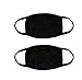 2 Pcs Unisex Adult Cotton Blend Ear Loop Face Mouth Mask Anti Dust Warm Ski Cycling Safety K-pop Fashion Mask Various Use (Black)