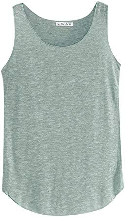CofeeMo Sleeveless Solid Color Ladies Tank Tops, Thin Bamboo Cotton Comfortable Vest