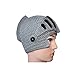Knight Helmet Hat Knitted Hat Winter Hat Men's Wool Cap (Gray + Black Side)
