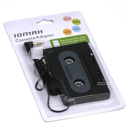 IOMAX Kassettenadapter (Smartphones/MP3-/CD-Player/iPod/Tablets am Autoradio, Tape mit 3,5 mm Klinkenstecker) schwarz