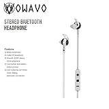 OWAVO amazing Bluetooth Headphones Wireless Earbuds Sports In Ear Sweatproof Earphones with Built in Mic (Balanced Audio, aptX Lossless sound, Cordless 4.1, CVC 6.0 Noise Cancellation)-White