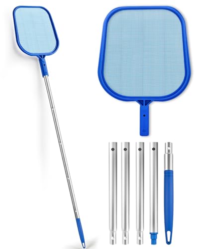 MRUN BONE Pool Landing Net 155 cm Pool Landing Net Fine Mesh Net for Pool, Swimming Pool, Pond, Above Ground Pool, Paddling Pool, Algae, Inflatable Pool