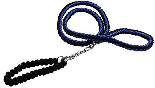 Dog Leash - Blue/Black - Excellent for Training, Walking, Hiking - Heavy Duty Strap, Handle, Rope, Harness Lead Strap - Pet Collar, Adjustable, No-Slip - 51" long