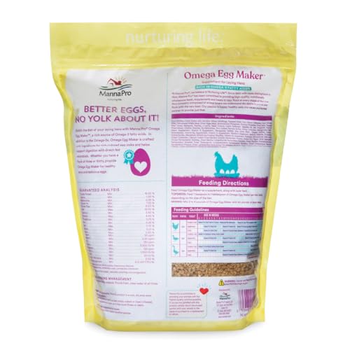 Manna Pro Omega Egg Maker Chicken Feed Supplement for Laying Hens Poultry Food with Omega3