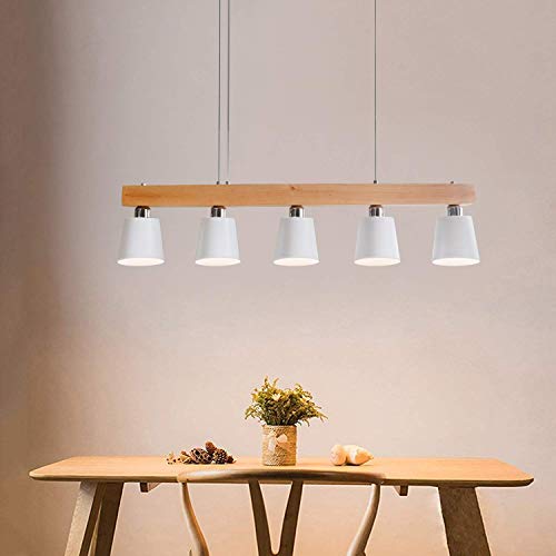 Strip Dining Table E26 Pendant Light Wood Rustic Bar Solid