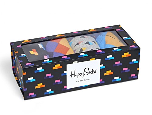 Happy Socks Mens Happy Socks Set Of 4 Gift Box, Grey
