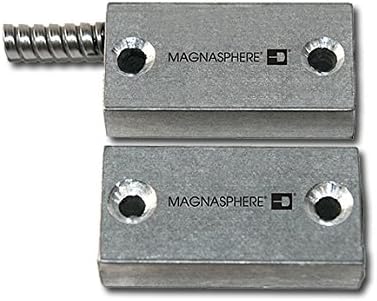 MAGNASPHERE MSS-301S Surface Mount Door Contact with 1 Switch, 1 Opened Loop, UL Listed, Aluminum Housing, 24 Armored Cable, 2