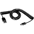 USB Cable for Galaxy A50, A30, A20 - Coiled Type-C Charger Cord USB-C Power Wire Sync Compatible with Samsung Galaxy A50/A30/A20 Phone Models