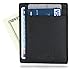 SERMAN BRANDS - Credit Card Holder RFID Blocking Leather Slim Wallet, Minimalist Front Pocket Wallets For Men Made From Full Grain Leather (Charcoal Black)