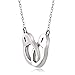 Hoops & Loops Sterling Silver Polished Handcuff and Key Necklace (sterling silver)