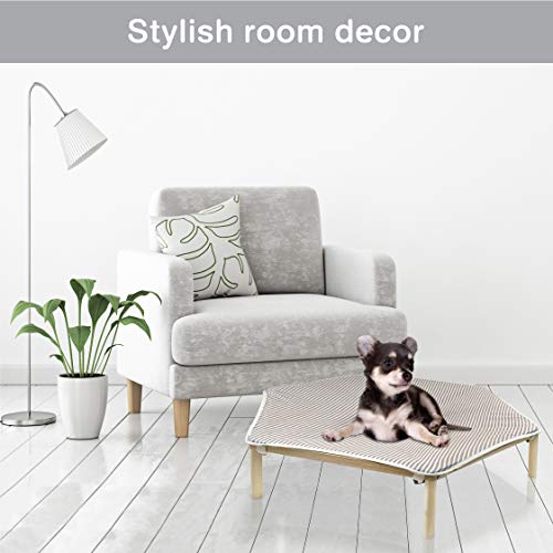 I'm Wooden Elevated Portable Cooling Pet Bed Raised Cot Hammock