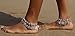 Bienvenu Vintage Coin Ankle Bracelet Tassel Gypsy Festival Beach Bohemian Anklet, Silver