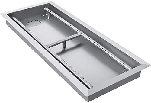 VBENLEM 31.5" Stainless Steel Fire Pit Pan And Burner - 90K BTU, For Propane/Natural Gas, Indoor/Outdoor