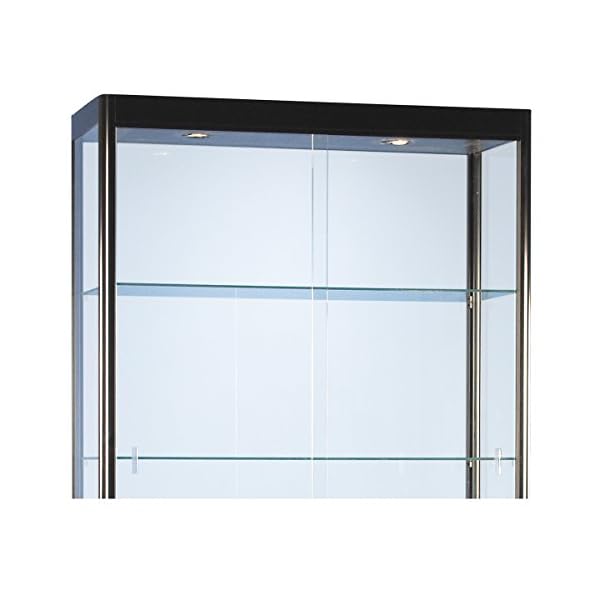 DELIGHT DISPLAYS® Vitrine Glasvitrine Standvitrine Sammlervitrine Basic 1000 Alu Schwarz Glas beleuchtet abschließbar… – Bild 4