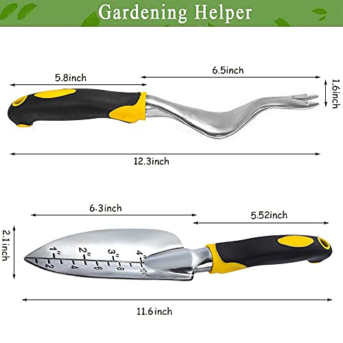 SUPERBEAR Garden Hand Weeder, 2 Pieces Weed Removal Tool with Ergonomic Handle Garden Weeding Tools for Garden Lawn Farmland Transplant