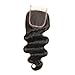 Colorful Queen Brazilian Hair Body Wave 4x4 Free Part Lace Closure with Baby Hair Natural Black Color Brazilian Virgin Human Hair Closures No Bleached Knots (14 inch)
