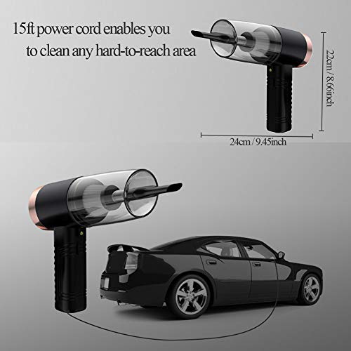 Portable Car Vacuum Cleaner High Power Handheld Vacuum 120W 4500Pa DC 12V Car Interior Cleaning Accessories Kit with LED Light and Aromatherapy Tablet
