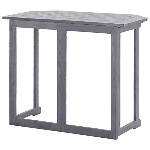 vidaXL Akazienholz Massiv Bistroset 2-TLG. Grau Gartenbank Tisch Eckbank Gartenmöbel Balkonmöbel Balkonset Sitzgruppe… – Bild 5