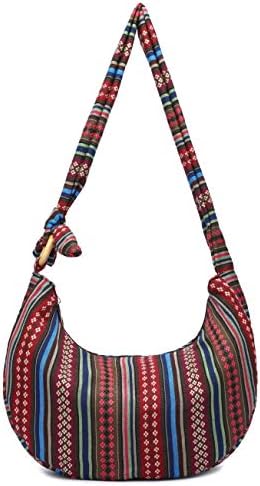 Women Hippie Crossbody Bag cloth boho Sling Bag Cotton Bohemian Hobo Hand Bags