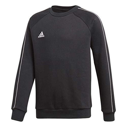 adidas Juniors' Core 18 Soccer Sweatshirt, Black/White, Small
