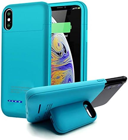 Battery Case for iPhone Xs Max, YLEX [NEW] 5000mAh Battery Charger Case Portable High Capacity Protective Charging Case Extended Battery Pack for iPhone Xs Max 6.5-inch with Magnetic Stand Design,Blue