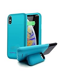 YLEX   Funda para iPhone XS Max y iPhone XS de 5000 mAh, con carcasa magnética para batería portátil, de alta capacidad, incluye cargador de batería, color rojo