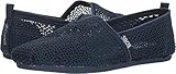Skechers BOBS Women's Bobs Plush-Daisy Crochet Ballet Flat, Navy, 10 M US