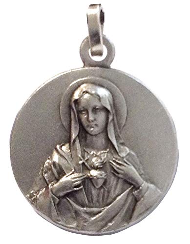 I G J 925 Sterling Silver Sacred Heart of Mary Medal