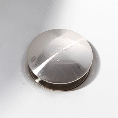RBROHANT BAW93011N Bathroom Faucet Vessel Vanity Sink Pop Up Drain Stopper without Overflow Brushed Nickel