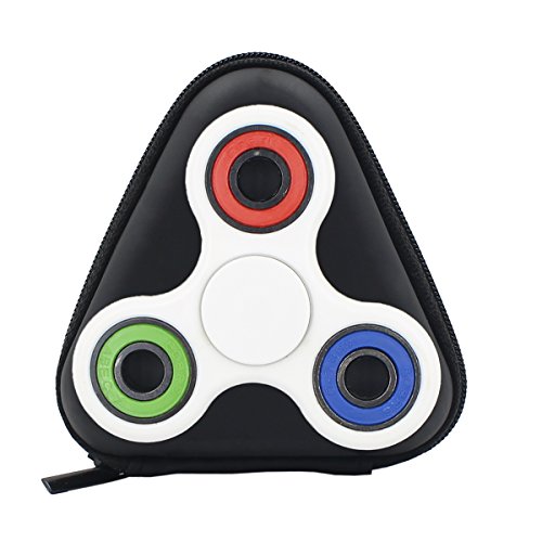 Qulable Hand Spinner Triangle Bag, Storage Package, Coin Purse, Data-line and Earphone Line Packet, 3.5x1.1x3.5in, Black
