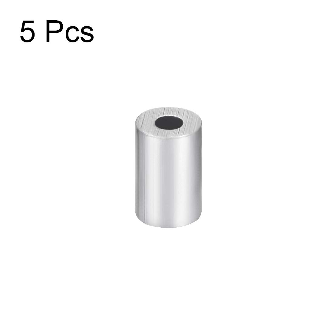 sourcing map Aluminum Wire Rope Stop Sleeve Round Cable Ferrule Loop for 3/64" Wire Rope Pack of 5, M1 - Image 4