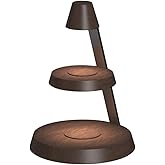 Odpaltoy Magnetic Wireless Charger 3 in 1 Tower Standing Upright Double Layer Night Light High-Power Convenient Compatible with Cellphones/Wireless Earbuds/Apple Watch (Wood Grain Style)