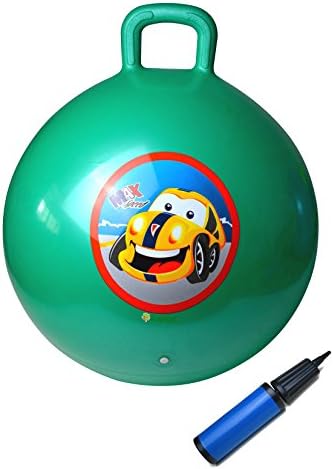 GreEco Space Hopper Ball Including Free Pump, Kangaroo Bouncer, Hippity Hop, Bouncing Toy, Diameter 45cm/18 Inch for Ages 3-6, Green